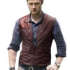 TV Series The Walking Dead David Morrissey Biker Brown Leather Vest