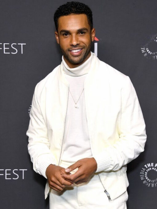 Lucien Laviscount Emily in Paris Bomber Cotton Jacket