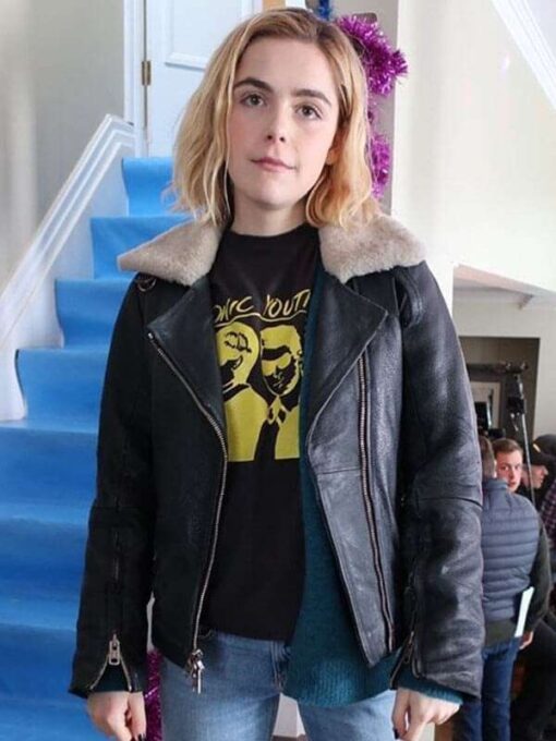 Kiernan Shipka Let It Snow Angie Leather Jacket