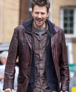 Jack O’Malley Red One Chris Evans Brown Leather Coat