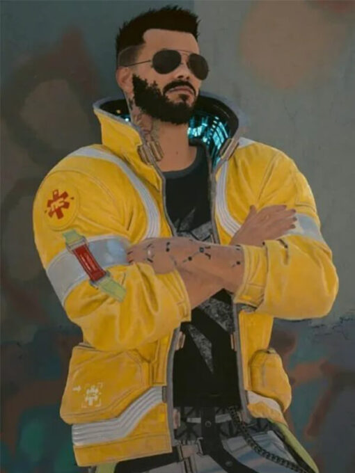 Video Game Cyberpunk 2077 Edgerunners David Martinez Yellow Leather Jacket