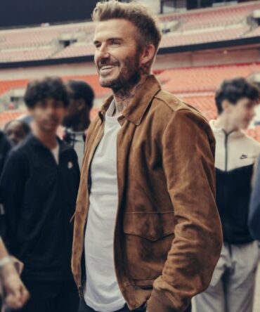 Save Our Squad David Beckham Brown Suede Leather Jacket