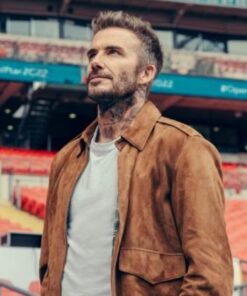 David Beckham Brown Leather Jacket