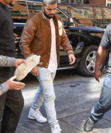 Drake Brown Suede Leather Varsity Style Letterman Jacket