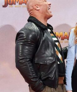 Dwayne Johnson Jumanji 3 Bravestone Black Leather Jacket