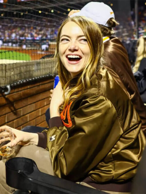 San Diego Padres Emma Stone Satin Bomber Jacket