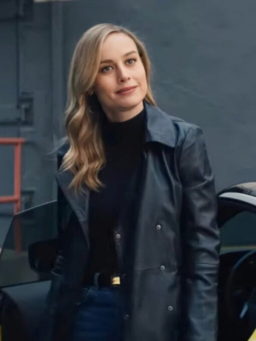 Fast and Furious Brie Larson Black Leather Coat