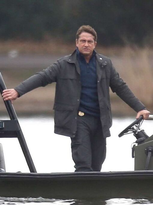 Gerard Butler Angel Has Fallen Mike Banning Brown Jacket