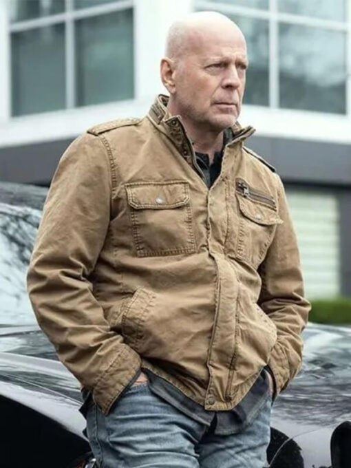 James Knight Detective Knight Redemption Bruce Willis Brown Jacket