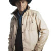 Tv Series Yellowstone Season 5 John Dutton White Leather Jacket