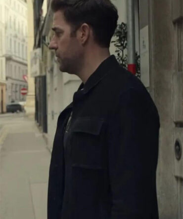 John Krasinski Tom Clancy’s Jack Ryan Black Leather Jacket