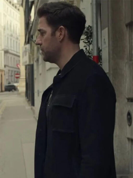 John Krasinski Tom Clancy’s Jack Ryan Black Leather Jacket