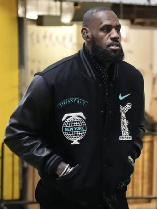 Lebron James Tiffany & Co Black Wool New York Varsity Jacket