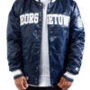 Georgetown Blue Bomber Satin Jacket