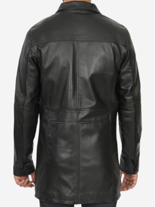 Black Leather Coat for Men