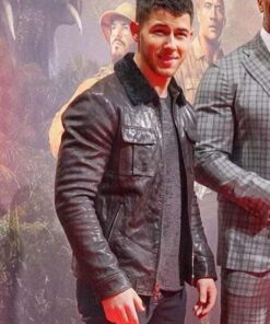 Nick Jonas Jumanji The Next Level Shearling Leather Jacket