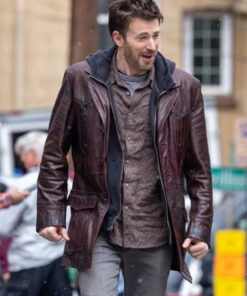 Chris Evans Red One Jack O'Malley Leather Coat