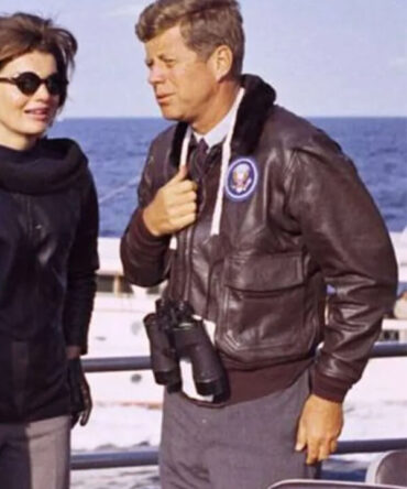 JFK US President Bomber Brown Leather Jacket