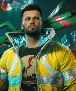 Cyberpunk 2077 Edgerunners Yellow Leather Jacket