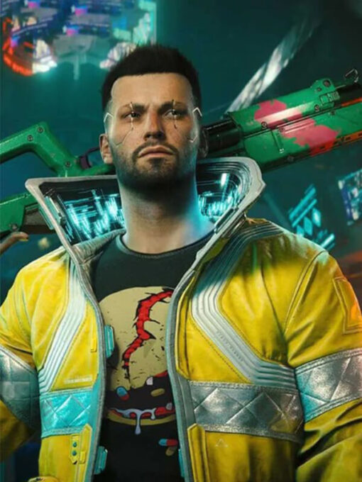 Cyberpunk 2077 Edgerunners Yellow Leather Jacket