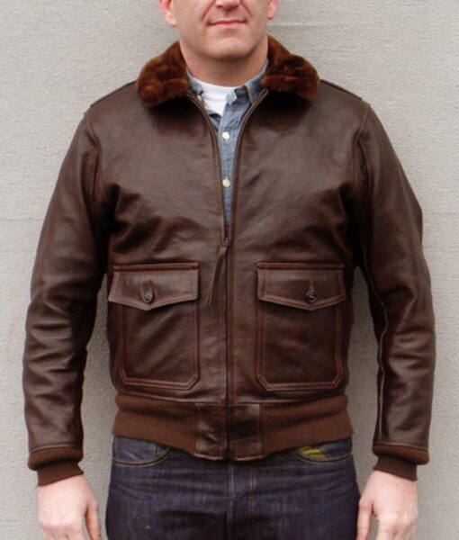 Flight Aviator AN-6552 Shearling Brown Leather Jacket