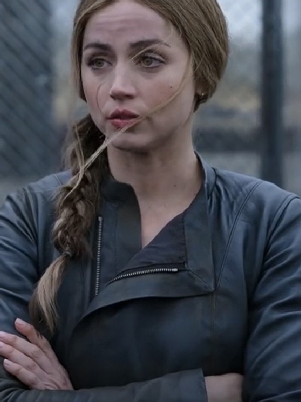 Ana de Armas Ghosted Black Leather Jacket