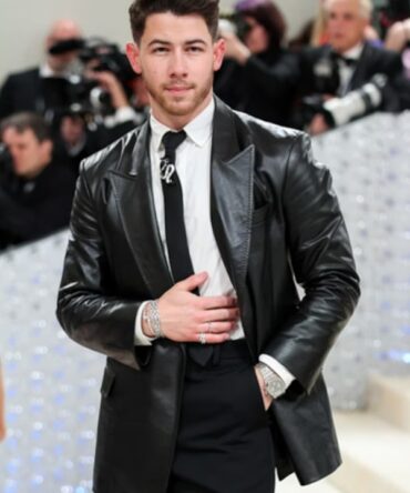 Nick Jonas Met Gala Red Carpet 2023 Leather Blazer