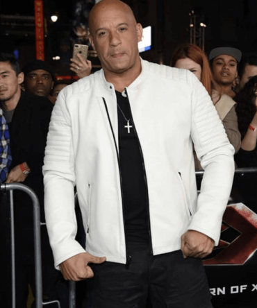 Vin Diesel Xander Cage White Leather Jacket