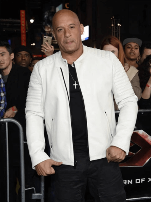 Vin Diesel Xander Cage White Leather Jacket