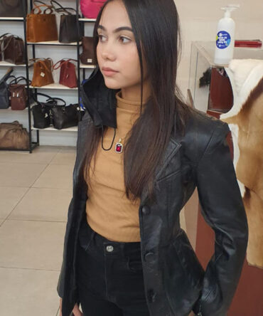 Black Leather Azraa Ebrahim Blazer