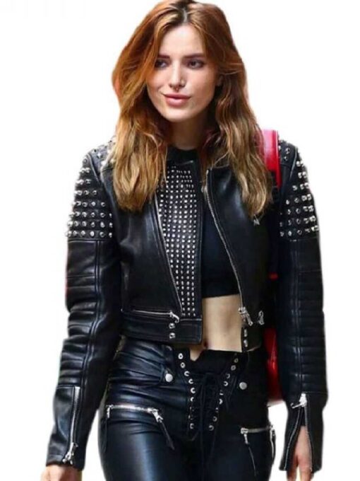 Annabella Avery Thorne Silver Studded Black Cropped Top