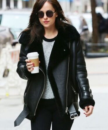 Dakota Johnson Fur Leather Jacket