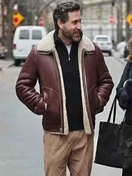 Edgar Ramírez TV Series Dr. Death S02 Dr. Paolo Macchiarini Shearling Brown Jacket