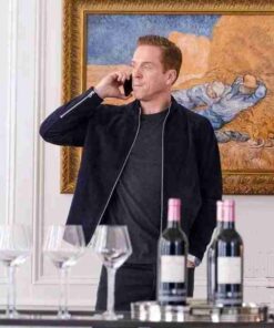 Billions Damian Lewis Blue Suede Leather Jacket