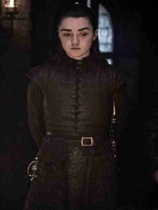 Maisie Williams Game Of Thrones Brown Leather Jacket